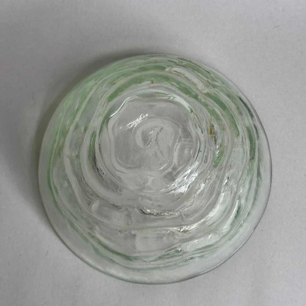 Vintage Light Green Textured Glass 6
